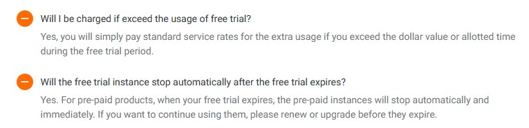 charge ketika free trial alibaba cloud habis