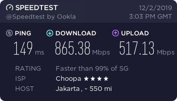 Vultr Compute 10 DL-UL Speed Jakarta
