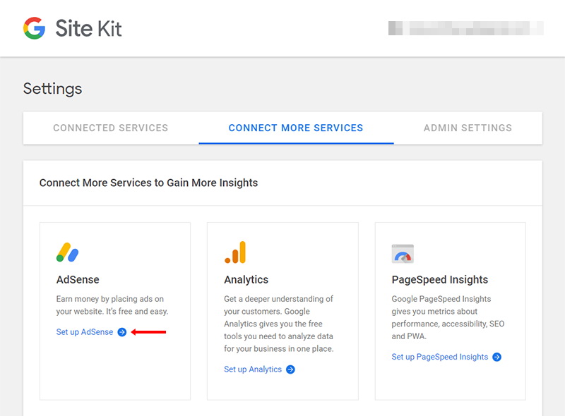 Menghubungkan google site kit dengan adsense