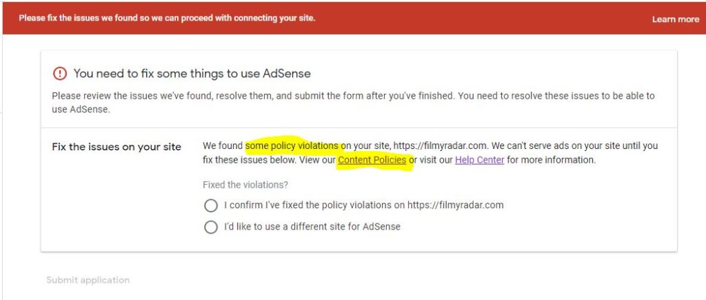 Pelanggaran privacy policy untuk Google Adsense